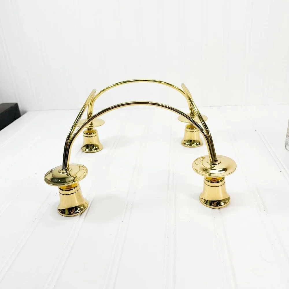 Vintage Brass 4-Arm Candle Holder - Wall Candelabra Home Decor‎